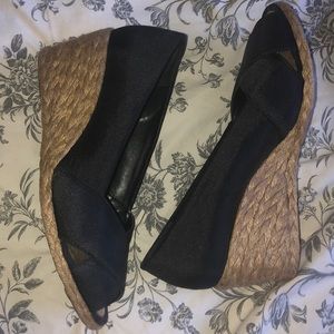 Black espadrille wedges